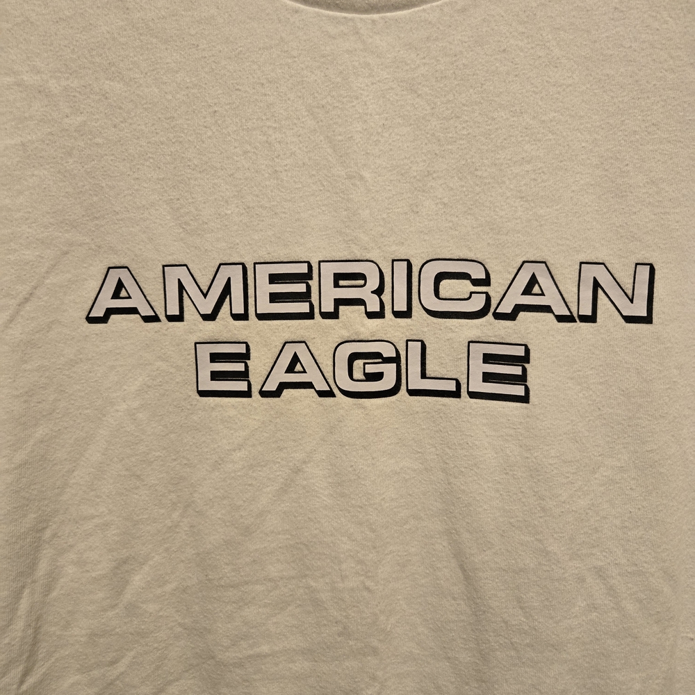 American Eagle Outfitters Men's White Logo T-Shirt, Size S, Standard Fit